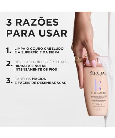 K RASTASE Gloss Absolu - Bain Hydra-Glaze - Shampoing Cr me Hydra-Illuminant et Anti-Frisottis - Acide Hyaluronique Glycolique et Huile de Rose - Cheveux pais Sujets aux Frisottis Format 250ml - Buy Online on GoSupps.com