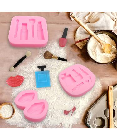 Set of 4 Makeup Chocolate Silicone Molds for Cake Decoration and Polymer Clay Crafts - Buy Online on GoSupps.com
