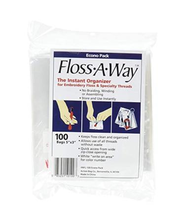 Action Bag Floss A Way Organizer 3 inch x 5 inch 100 Pack FL100 (2-Pack)