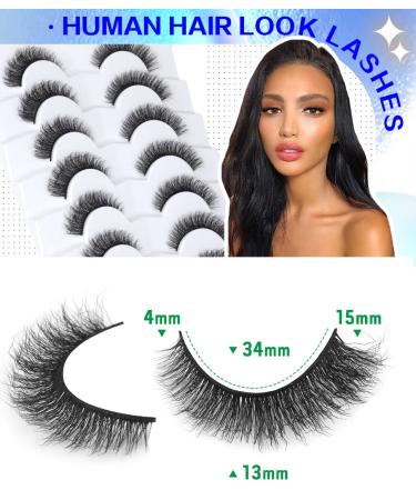 HeyAlice 5D Mink Cat Eye False Eyelashes 15mm - 7 Pairs Short Natural Look Extension - H07 Human Hair Style - Buy Online on GoSupps.com