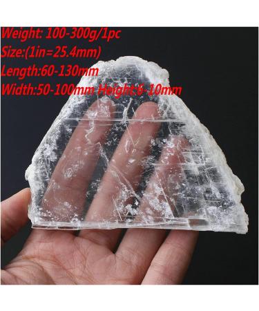 Natural Selenite Crystal White Transparent Slice Irregular Shaped with Black Stand Minerals Specimen Reiki Home Decor (Color : Selenite Slice Size : 150-200g) 150-200g Selenite Slice - Buy Online on GoSupps.com