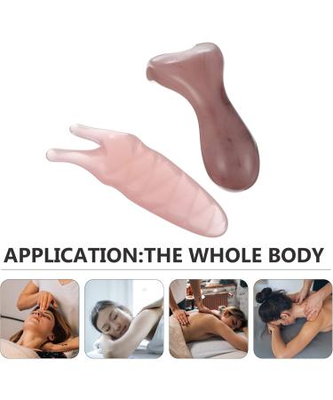 Frcolor 2-in-1 Jade Trigger Point Massage Tool & Acupuncture Pencil - Portable Face Spatula & Nasal Scraper - Pink Massage Comb (11x4.5cm) - International Shipping Available - Buy Online on GoSupps.com