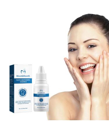Tooth Whitening Essence Tooth Stains Removal Yellow Teeth Whitening Smoke Stains Cleansing Mouth Odor Cleanser Long-Lasting and Quick Effect Tooth Whitening Essence 10ml (2Pcs).