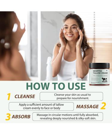 Beef Tallow for Skin 4.2oz Tallow and Honey Balm Face Moisturizer and Nourishes Body Grass Fed Whipped Beef Honey Cream Reduces Irritation Skin and Sensitivity 4.2 Fl Oz (Pack of 1) - Buy Online on GoSupps.com