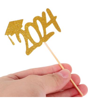 BESTonZON 10 Pack 2024 Graduation Cupcake Toppers Glitter Graduation Cupcake Picks 2024 Grad Cap Graduation Theme Party Cupcake Decorations - Buy Online on GoSupps.com