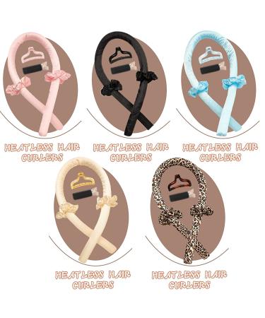 Women's Heatless Curling Headband for Long Hair - No Heat Rollers for Effortless Curls - Leopard Print Hair Curler Set - Buy Online on GoSupps.com