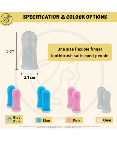 Pawsonly Finger Toothbrush for Dogs & Cats - Set of 2 with Storage Box | Silicone Dental Care & Tooth Cleaning for Small Pets - Buy Online on GoSupps.com