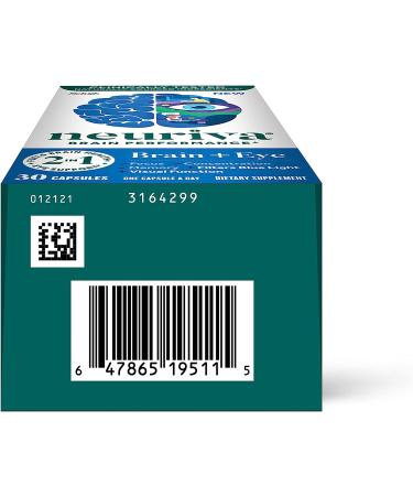 NEURIVA Brain + Eye Supplement with Lutein, Vitamins A C E, Zinc | Memory, Focus & Eye Health | 30 ct Capsules - Buy Online on GoSupps.com
