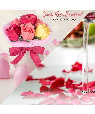 Coconut Spa Gift Basket for Women - Teen Bath Kit 8Pcs - Beautiful Birthday Gift for Her with Bubble Bath, Reed Diffuser Oil, Rose Soap Flower - Buy Online on GoSupps.com