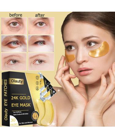Eakroo 30 Pairs 24k Gold Under Eye Patches - Reduce Puffiness Dark Circles & Fine Lines | Nourishing Eye Masks for Wrinkle Care - Buy Online on GoSupps.com