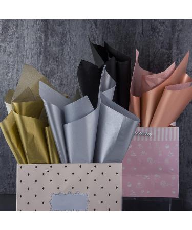 MIAHART Metallic Gift Wrapping Tissue Paper Bulk - 90 Sheets, Perfect for Christmas, Weddings, Birthdays - 20x14 Inch - Metallic Gold, Silver, Rose Gold, Black - Multicolor - Buy Online on GoSupps.com