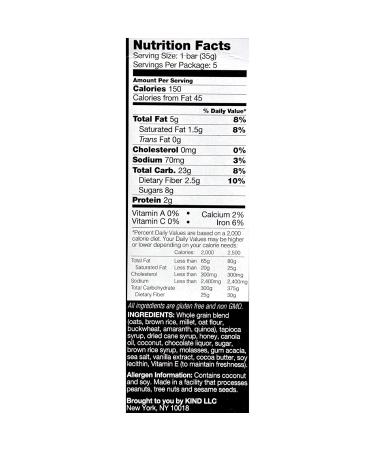 Kind Healthy Grains Dark Chocolate Chunk Bars - 1.2oz (5 Count) | Nutritious Snack - Buy Online on GoSupps.com