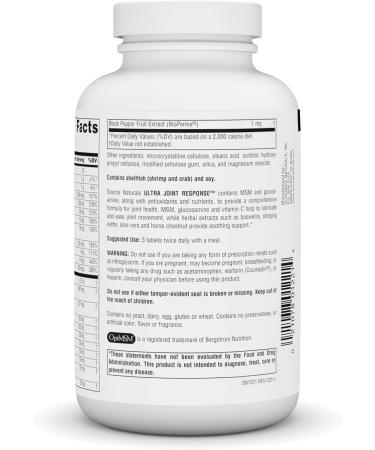 Source Naturals Ultra Joint Response, Glucosamine & MSM, Promotes Joint Health* - 180 Tablets - Buy Online on GoSupps.com