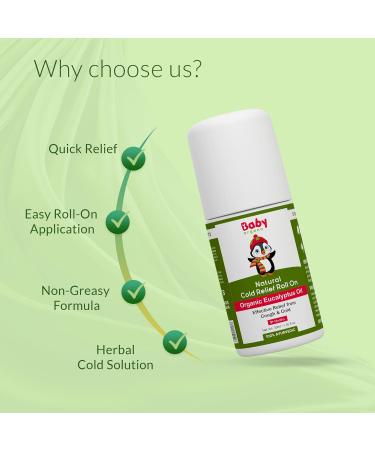 Baby Organo Natural Cold Relief Roll-on for Cold Cough Nose Block and Chest Congestion (40ml) - Buy Online on GoSupps.com