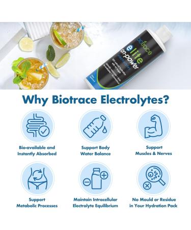 Biotrace Elite Electrolyte Drops | Zero Calorie Sugar-Free Hydration & Muscle Recovery | Herbal Electrolytes Supplement with 30%+ More Potassium & Magnesium | 4 fl oz Unflavored - Buy Online on GoSupps.com