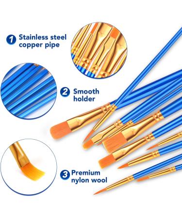 ESRICH Acrylic Paint Brushes Set | 80 Pcs Nylon Brush Head | for Acrylic Oil Watercolor | Art Painting Kit | Ideal Gift for Kids & Adults - Buy Online on GoSupps.com