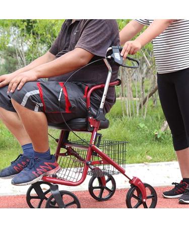 Walker Lightweight Folding Thick Aluminum Alloy Old Man Scooter Mute Pulley Can Push Can Sit Shopping Cart - Buy Online on GoSupps.com