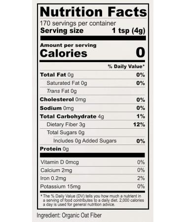 Anthony's Organic Oat Fiber 1.5 lb - Gluten Free, Non GMO, Keto Friendly - USA Made - 1.5 Pound (Pack of 1) - Buy Online on GoSupps.com
