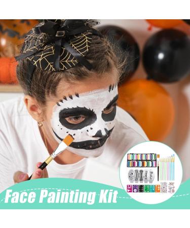 Washable Face Paint Palette | 12 Grids of Vibrant Water-Soluble Colors with Brushes for Students Boys Girls Teens Adults Birthdays - Buy Online on GoSupps.com