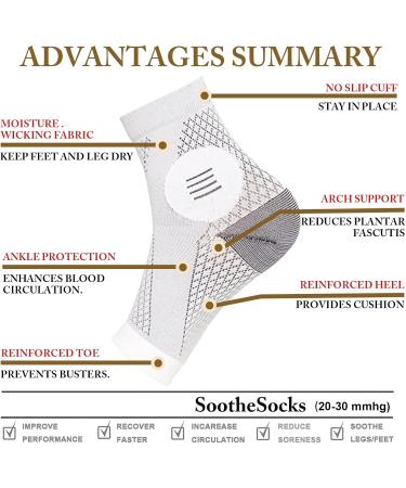 Buy 3 Pairs Neuropathy Socks - Compression Relief 20-30 mmHg for Foot Pain Arch Support & Achilles Tendonitis - Comprex Ankle Sleeves (X-Large Gray) - Ship Worldwide - Buy Online on GoSupps.com