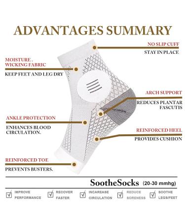 Buy Neuropathy Socks | Pain Relief & Support Ankle Sleeves for Men & Women | Comprex XL White Foot Sleeves for Swelling - Buy Online on GoSupps.com