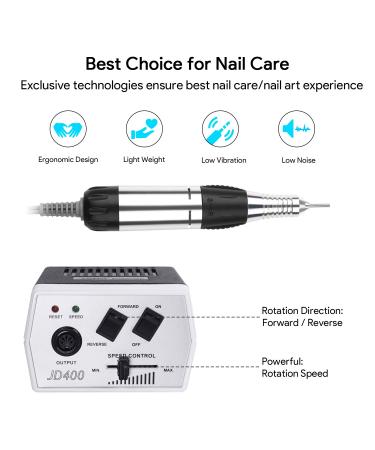 JSDA JD 400 Premium Nail Miller - Professional Electric Nail Cutter for Gel Nails 30 000 RPM Includes 6 Bits | Perfect for Home & Studio Use - Buy Online on GoSupps.com