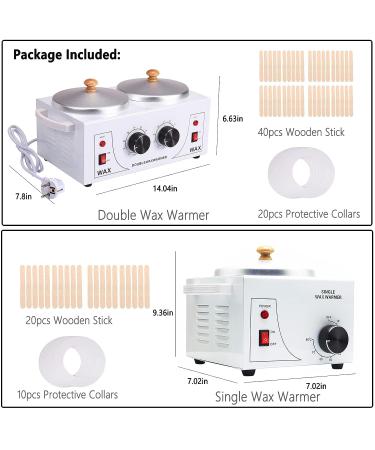 DAORDAER Professional Electric Wax Warmer for Hair Removal | Adjustable Temperature Salon Spa Wax Pot with 40 Wood Sticks - Buy Online on GoSupps.com