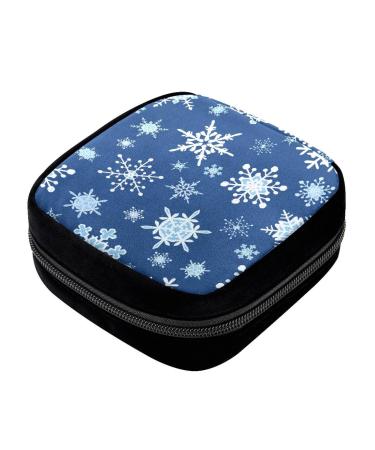 GIAPB Period Bag Sanitary Napkin Storage Bag Pad Holder for Period Makeup Pouch Winter Snowflake Color4174