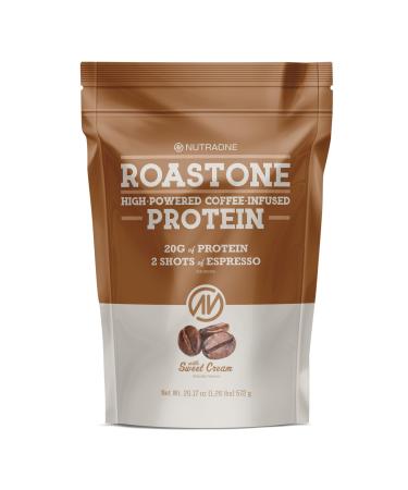NutraOne RoastOne Coffee Protein Powder Coffee Infused Whey Protein Powder for Energy & Focus 160mg Caffeine and 20g Protein (Sweet Cream 1.35 lbs.)