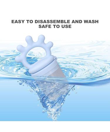 Baby Fruit Feeder - Silicone Teething Toy for Easy Feeding & Nutrition | Washable Light Blue - Buy Online on GoSupps.com