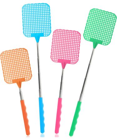 COM-FOUR 4x Telescopic Flap Claps - Effective Mosquito Protection & Pest Control - Extended Stem Fly Catcher - Insect Destruction 27-72 cm - 4 Color-Sorted Pieces - Buy Online on GoSupps.com