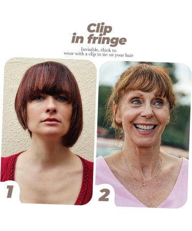 FRCOLOR 1pc Air Bangs Human Hair Clip on Fringe Bangs Clip on Bangs Dark Brown Clip in Fringe Clip-in Hair Extension Fake Fringe Bang Woman Wig Woman Clip Hair Fringe Cute Hair Extensions - Buy Online on GoSupps.com