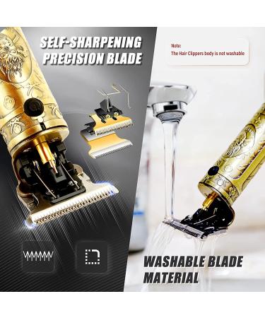 ROVXIEL Professional Hair Clippers for Men - Gold Knight Hair Trimmer Kit | Zero Gapped, Cordless Beard Trimmer with T-Blade - Diamota Hair Cutting Tool - Buy Online on GoSupps.com