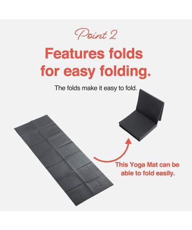 Primasole Folding Yoga Mat | Foldable & Portable for Travel | 4mm Thick | Black - Buy Online on GoSupps.com