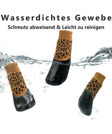 Waterproof Anti-Slip Dog Shoes - Hjumarayan 4-Pack Leopard Pattern | Indoor & Outdoor Protection for Puppies - Buy Online on GoSupps.com