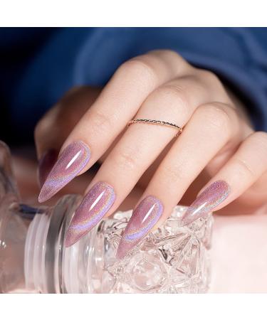 Cat Eye Gel Nail Polish | Galaxy Chameleon Magnetic Pink Holographic Glitter Gel | Soak Off UV LED | DIY Manicure Art for Salon and Home | RARJSM RAR254 - 7.5ML - Buy Online on GoSupps.com
