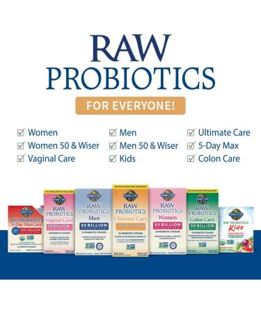 Garden of Life RAW Probiotics Men 50 & Wiser - 85 Billion Live Cultures, 90 Veggie Caps - Buy Online on GoSupps.com
