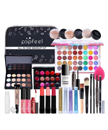 BrilliantDay 27PCS Professional Makeup Set & Portable Travel All-in-One Cosmetic Set Eyeshadows Highlighter Lipstick Blush Brushes Compact and Lightweight Design for Girls Women #5*27PCS