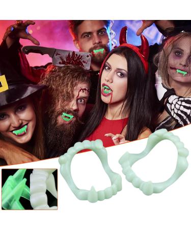 HNd197 Green Teeth for Halloween - Glowing Scary Dentures | 1 Pack | Fun Dental Care - Buy Online on GoSupps.com