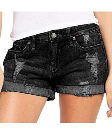 Gufesf Women's High Waisted White Denim Shorts - Casual Summer Short Pants - Buy Online on GoSupps.com