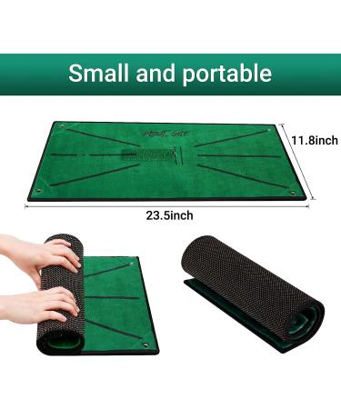 MSOAT Golf Swing Mat w/ Impact Traces | Portable Training Aids for Backyards | Velvet Material | Accustrike Technology | Darker Green - Buy Online on GoSupps.com