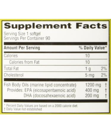 Trader Joe's Omega-3 Fish Oil 1200mg 90 Softgels - Odorless, 90 Count - Buy Online on GoSupps.com