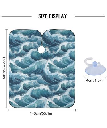 Waterproof Barber Cape - Sea Wave & Cheetah Print Haircut Bib for Men & Women | Unisex Hair Cutting Cape - Buy Online on GoSupps.com