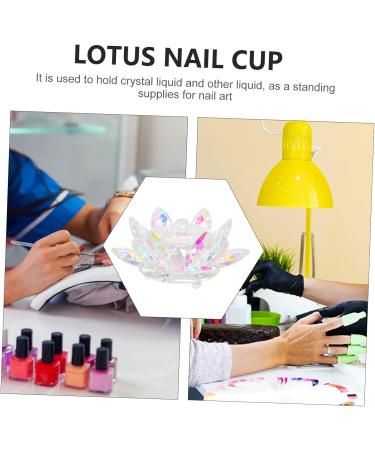 minkissy Nail Art Crystal Cup Mini Nail Polish Glass Crystal Cup with Lid Nail Gel Show Rack with Cover Acrylic Powder Dappen Dish Nail Art Display Board Nail Cup Crystal Liquid Mixing Bowl - Buy Online on GoSupps.com