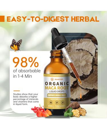 Javeriah Organic Maca Root Liquid Drops with Ashwagandha,Goji Berry,Ginger,Magnesium and L-Arginine for Women and Men,Ashwagandha Maca Root Supplements Tincture 2 Fl Oz - Buy Online on GoSupps.com