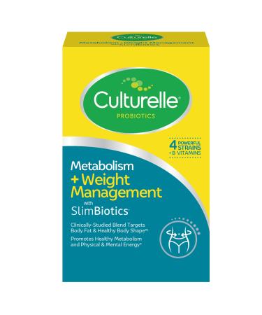 Culturelle Metabolism + Weight Management with SlimBiotics Probiotic Capsules 30 Count Helps Safely Manage Weight - Promotes Healthy Metabolism and Physical & Mental Energy Unflavored 30 Count (Pack of 1)