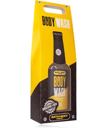 Accentra Shower Gel Bath & Body Tool Kit - Beer Bottle Look Sandalwood & Musk Fragrance 360ml - Perfect Gift for Men - Buy Online on GoSupps.com