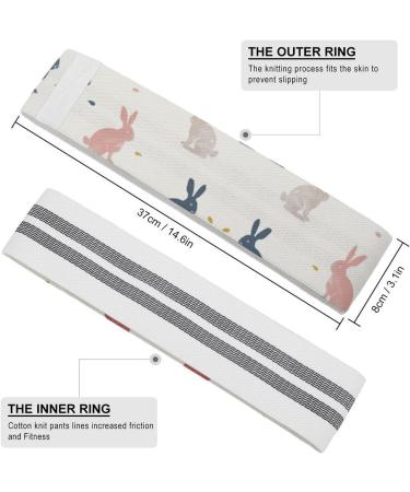 Shop Pastel Rabbit Printed Resistance Bands - Elastic & Fabric Fitness Bands for Effective Workouts - Buy Online on GoSupps.com