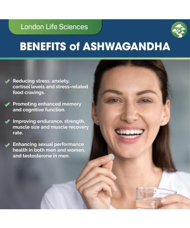 Organic Ashwagandha KSM-66 2000mg Vegan Tablets | 365 Count | +5% Withanolides | Highest Concentration Root Extract | UK Supplier | 6 Month Supply - Buy Online on GoSupps.com
