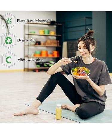 100 Pack 12oz Disposable Paper Bowls - Eco-Friendly Natural Bagasse, Heavy Duty Compostable Bowls for Parties & Catering - Buy Online on GoSupps.com